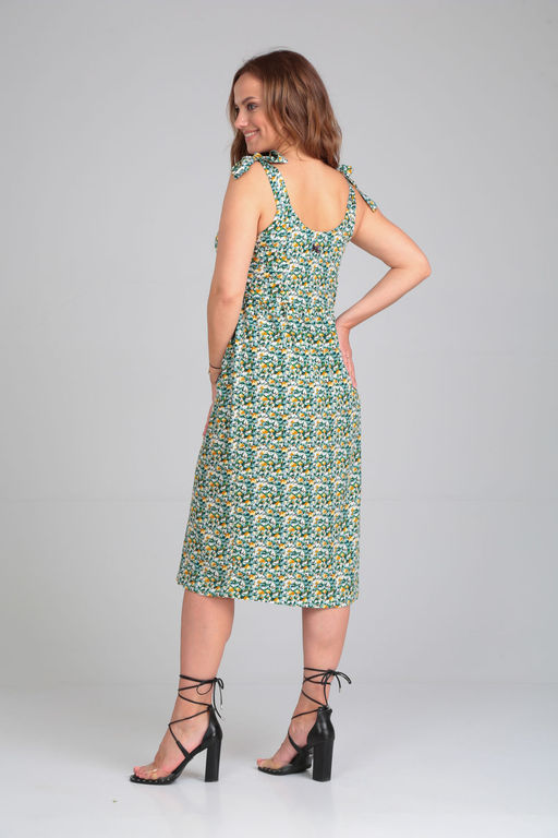 Платье Michel Chic 2130 зеленый, цветы  фото 2