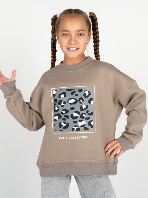 Свитшот Пятнышки детский девочка какао - София фото 7