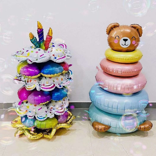 Воздушный шар фольгированный 42" «Пирамидка – цветы», под воздух