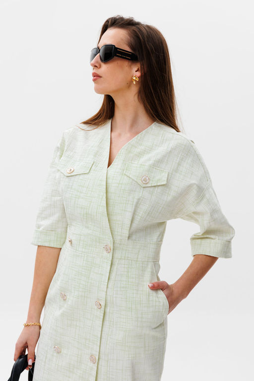 Платье NIKVA н491-3 яблоко штрихи  фото 4