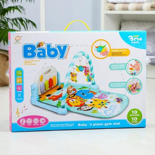 Развивающий коврик Жирафик, с пианино, голубой - Simaland фото 7