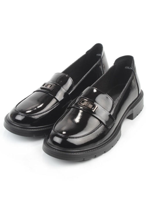 03-PDHL243-1 BLACK Лоферы женские (натуральная кожа)