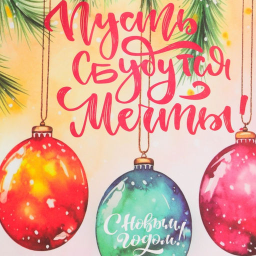 Цена за 3 шт. Пакет бумажный подарочный новогодний крафт «Сбудутся мечты» 16×12×6 см