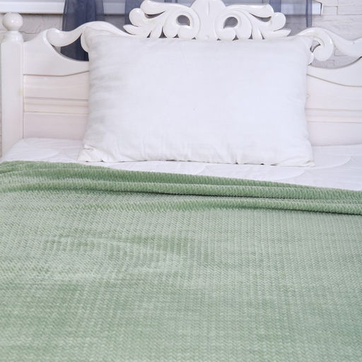 Покрывало Колетта 180х200см, зелёный, велсофт 270г/м, 100% полиэстер - Атра фото 2