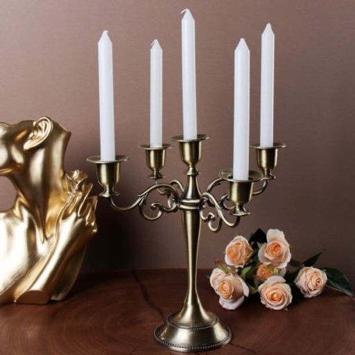 Подсвечник на 5 свечей бронза 25 см / 6305S /уп 30/ - ГалеонТрейд фото 5