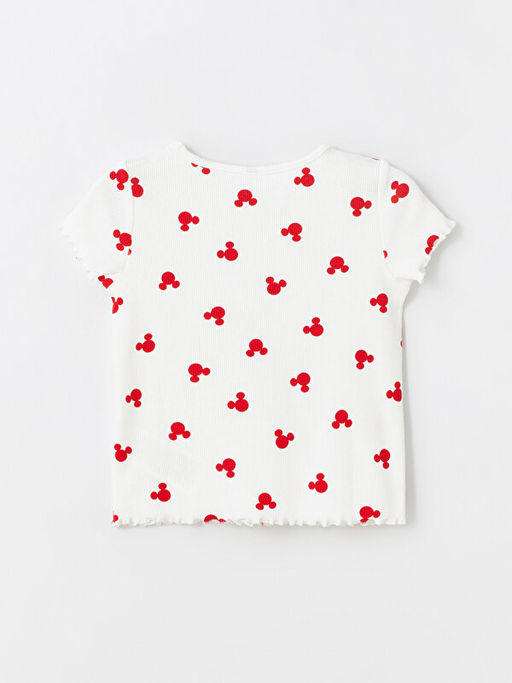 Bisiklet Yaka K?sa Kollu Minnie Mouse Bask?l? K?z Bebek Ti??rt - Waikiki фото 3