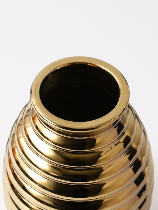 Ваза Дайзи, полосы, 20?11?7 см, керамика, золото