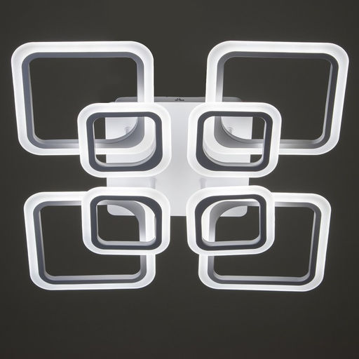 Люстра с ПДУ 59117/8WT, LED, 240 Вт, 3000-6000К, диммер, белый, 55×55×10 см