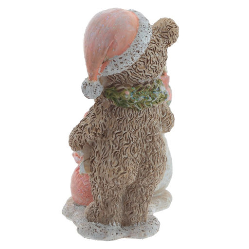 Фигурка декоративная "Мишка и снеговик", L8 W5 H9,5 см