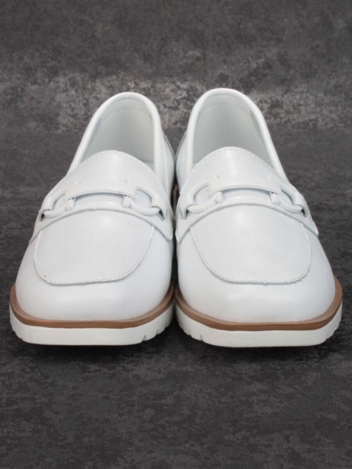 03-B5-2 WHITE Лоферы женские (натуральная кожа)