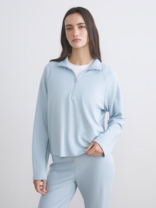 Dik Yaka Oversize Kad?n Sweatshirt