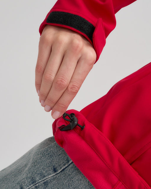 Парка спортивная женская с капюшоном softshell красного цвета 9568Kr - Mtforce фото 6