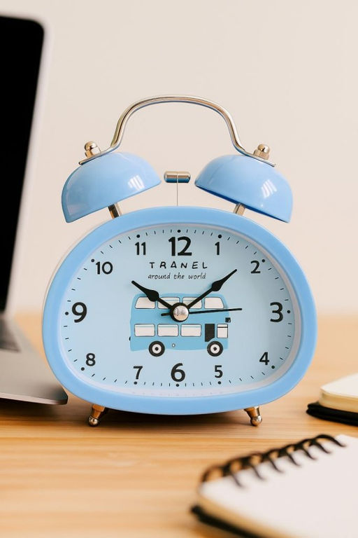 Часы-будильник "Transport", blue (13,5х12 см)