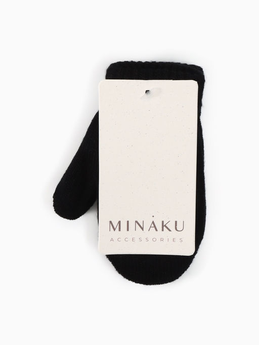 Варежки детские двухслойные MINAKU двухслойные, 12 см, чёрные