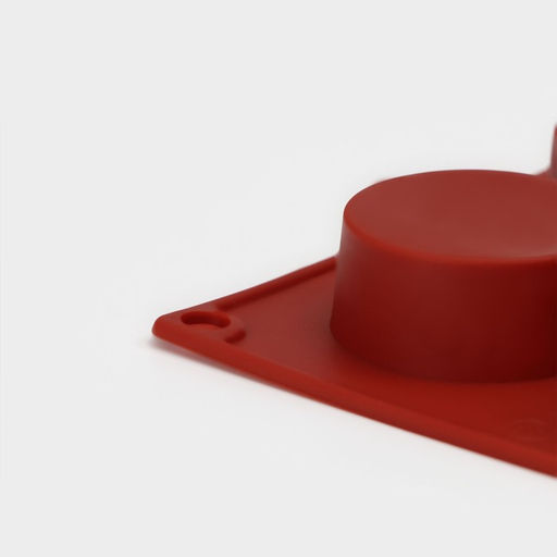 Форма для выпечки Доляна «Фигуры.Круг», силикон, 29×17×2 см, 15 ячеек (d=4.2 см), коричневая