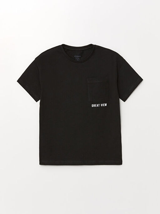 Bisiklet Yaka K?sa Kollu Bask?l? Erkek Bebek Ti??rt