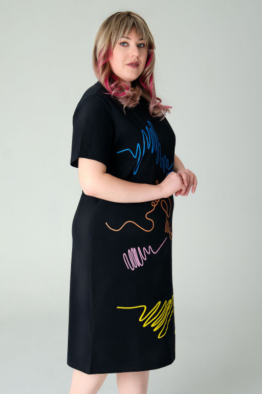 Арт. 4156 Туника женская 52-60 (5 шт) Цвет:черный