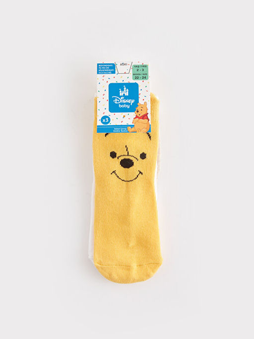 Winnie the Pooh Bask?l? Erkek Bebek Soket ?orap 3l? - Waikiki фото 2