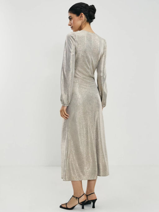 Платье из блестящей ткани с разрезом / Zarina