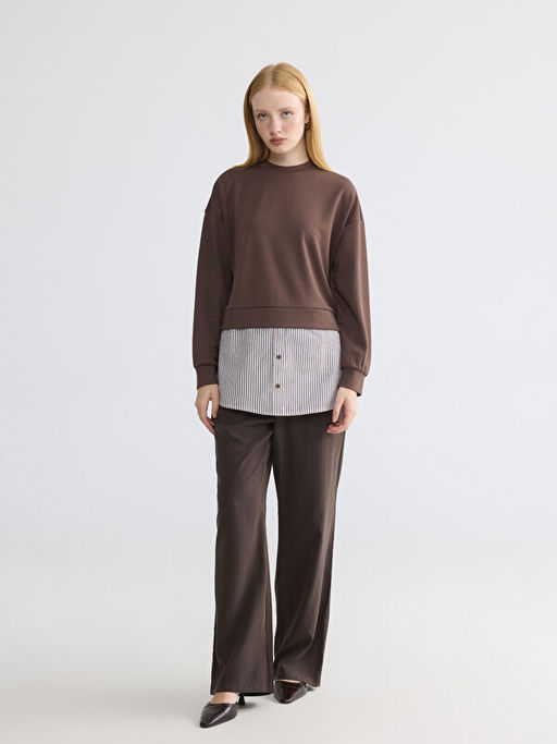 G?mlek Detayl? Kad?n Sweatshirt Tunik