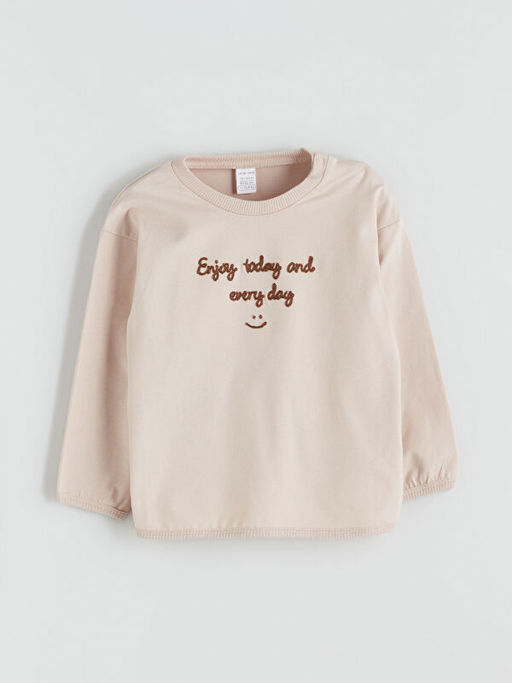 Bisiklet Yaka Erkek Bebek Sweatshirt ve E?ofman Alt 2li