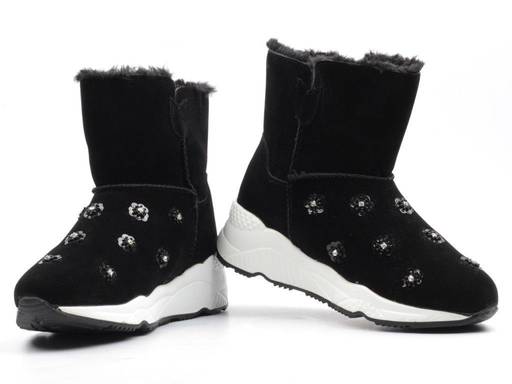 04-HW872-1 BLACK Дутики женские зимние (искусственные материалы) - Фабричный китай фото 10