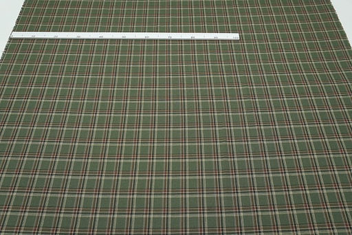 Фуле Клетка цв.темно-эвкалиптовый/коричневый, ш.1.45м, хлопок-100%, 180гр/м.кв - Купава фото 8