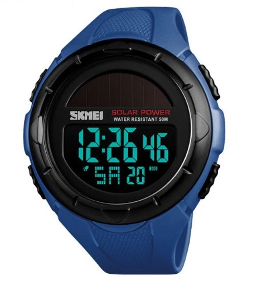 Часы наручные Skmei мужские электронные спортивные солнечная батарея 1405blue