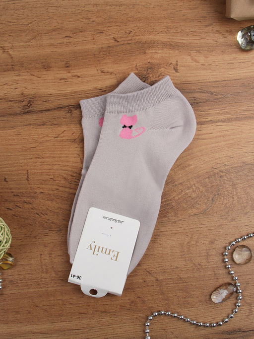 Носки р. 35-40 Кошка короткие / L802 /уп 10/500/1200/ ОДНА ПАРА/ МАРКА