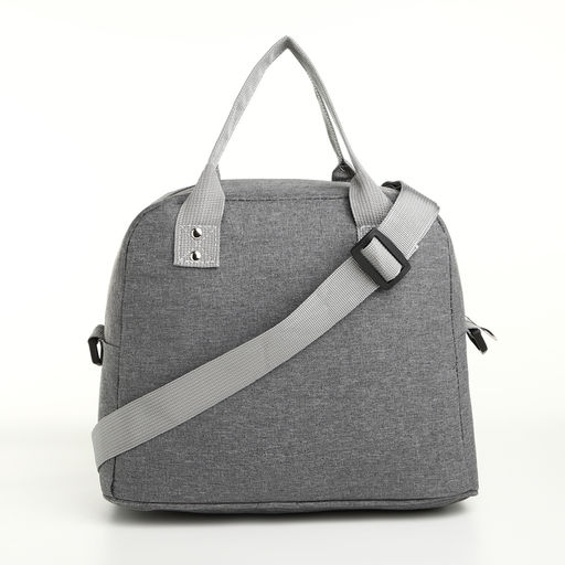 Термосумка на молнии, объём 7,8л, наружный карман, цвет серый