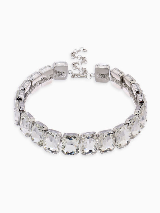 Чокер-колье Сияние соло, цвет белый в серебре, 36 см