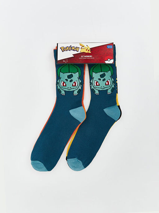 Pokemon Bask?l? Erkek Soket ?orap 3l?