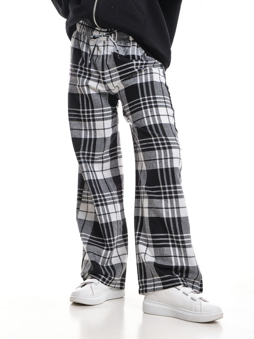 Брюки палаццо спортивные штаны для девочки одежда в клетку UD 7875(5161) кофе/беж клетка - Mini maxi фото 13