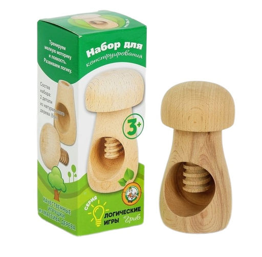 ДК.Набор для конструирования "Гриб-винт" серия Логические игры (дерево) арт.02953 /16