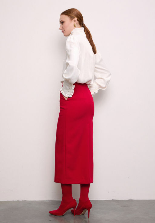 Блузка c изысканным воротником-стойкой DEVITA