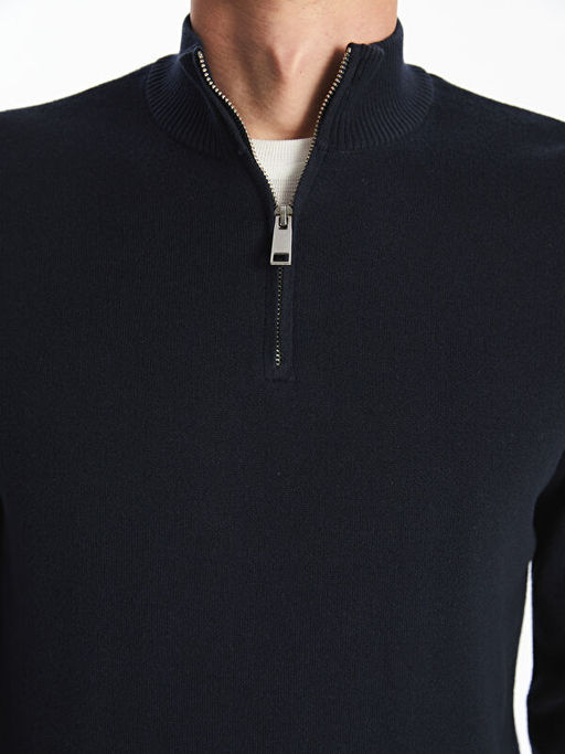 Dik Yaka Uzun Kollu Erkek Triko Kazak