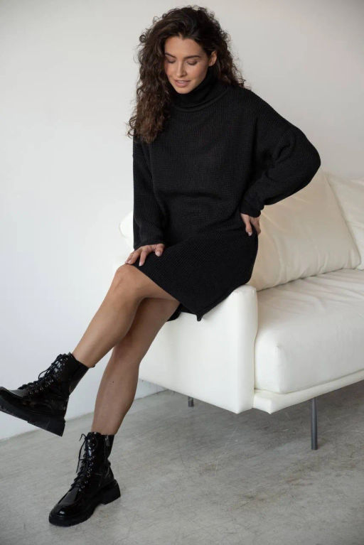 Вязаное платье ПЛв 1063 Черный