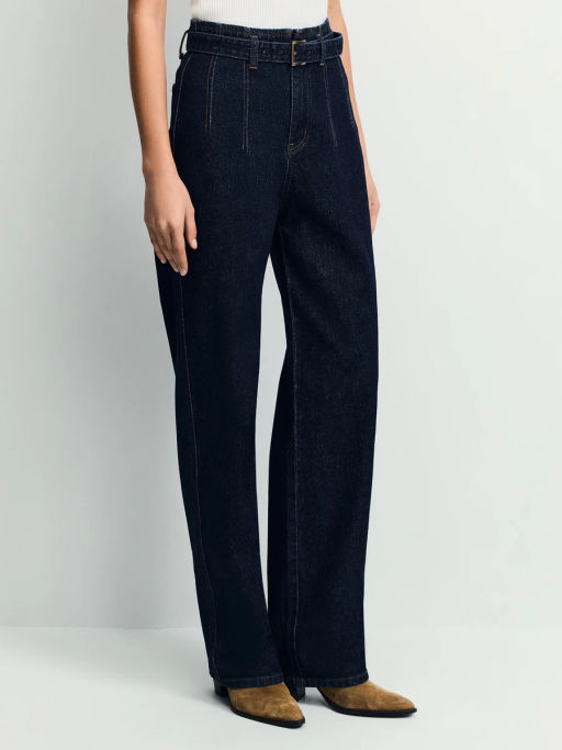 Джинсы straight с высокой посадкой с поясом / Zarina  фото 4