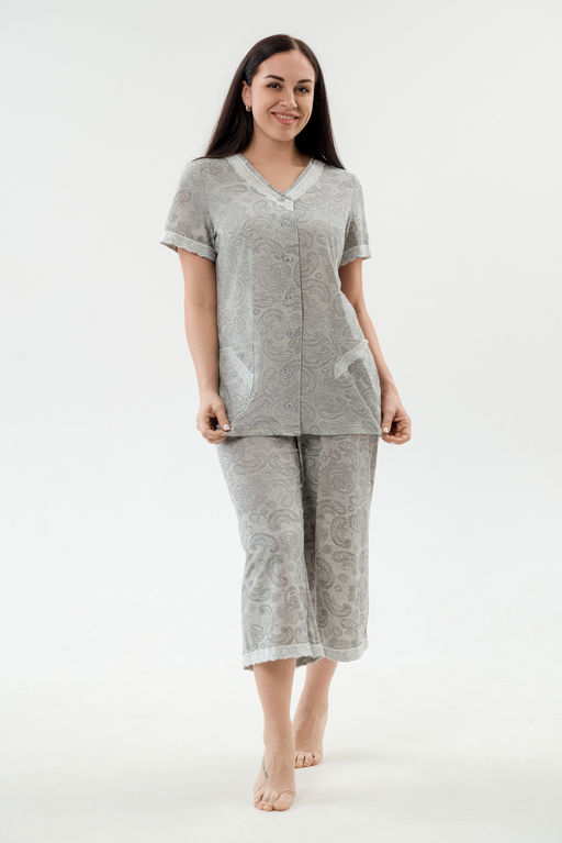 Пижама женская из кулирки Ворожея серый - Амадэль фото 3