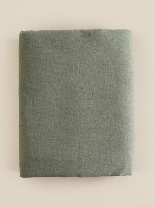 Простыня на резинке SL Home Linen collection 200*200+30 см , цв.зелёный, лён30%/хлопок70%