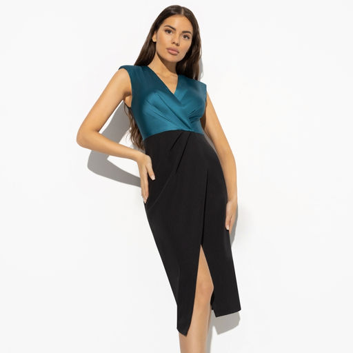 Платье с подплечниками Подлинная принцесса (emerald) - Charutti фото 6