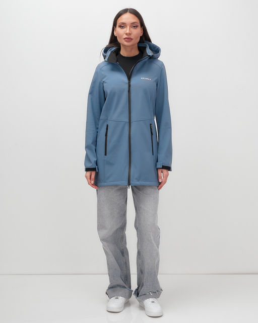 Парка спортивная женская с капюшоном softshell синего цвета 9568S - Mtforce фото 3