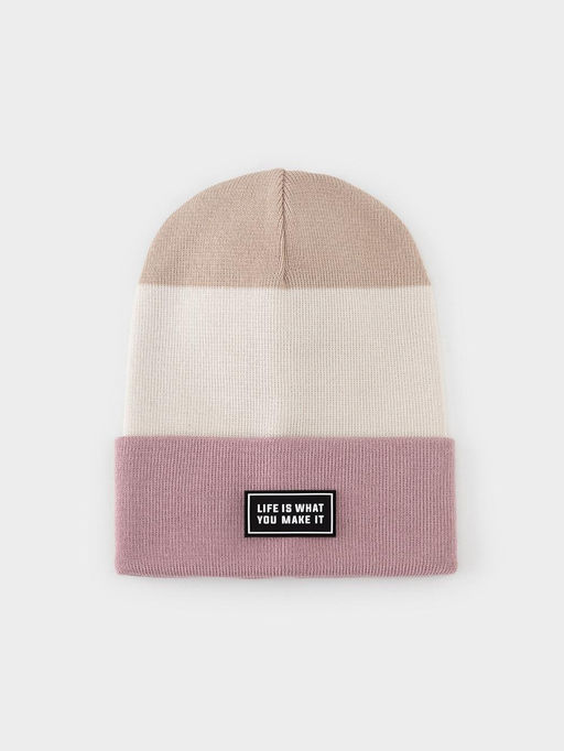 Crockid _ КВ 20426/пудрово-розовый,молочный шапка дет