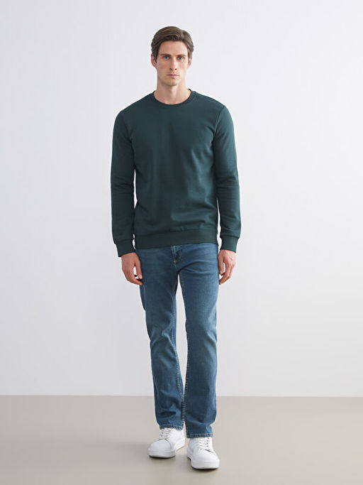 Bisiklet Yaka Erkek Kal?n Sweatshirt