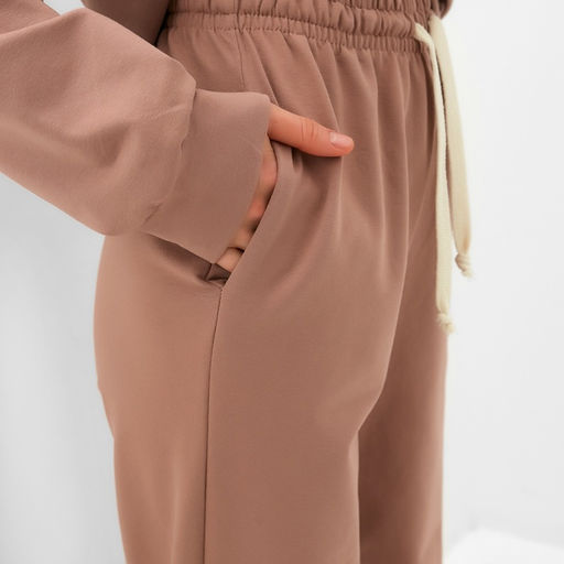 Костюм женский (джемпер, брюки) MINAKU: Casual Collection, размер 52, бежевый