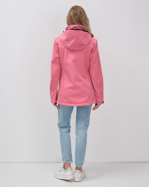 Ветровка спортивная женская с капюшоном softshell розового цвета 9566R - Mtforce фото 22