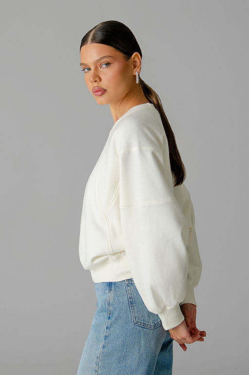 Арт. 15110/3 Свитшот женский укороченный one size (42-50) Цвет:молочный - Калинка фото 17