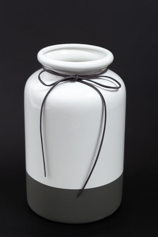 Ваза керамика (SF-2817) белый/серый