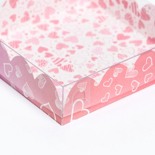 Цена за 5 шт. Коробка для печенья, «Сердца» 12×12×3