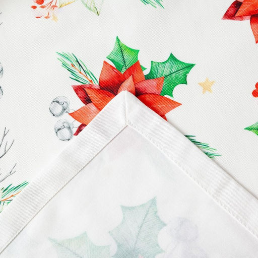 Дорожка на стол новогодняя Christmas red flowers 40*147 см, 100% хл, саржа 190гр/м2 - Этель фото 2